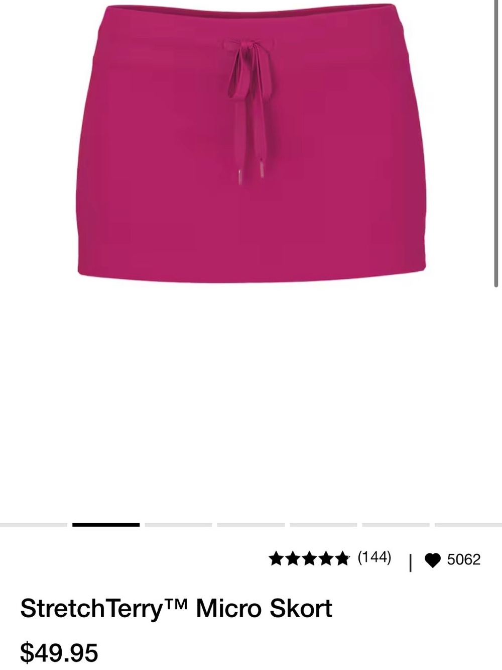 Garage Magenta StretchTerry™ Micro Skort